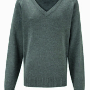 Knitted Vneck Jumper Mid Grey