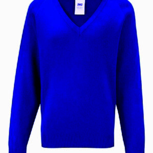Knitted Vneck Jumper Royal