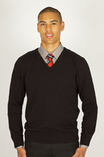 Knitted Vneck Jumper Black