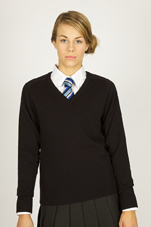 Knitted Vneck Jumper Black