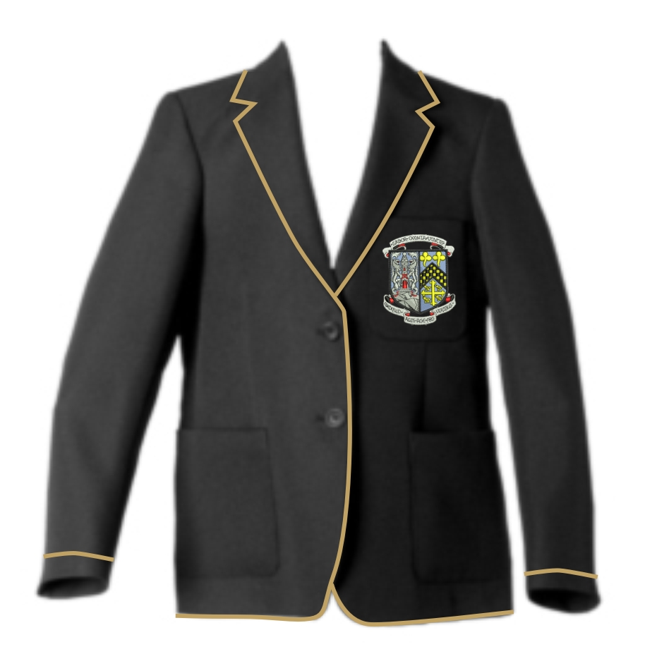 Dunfermline High School Girls Braided Senior Blazer Black