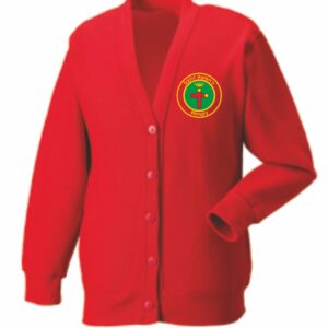 St Helens PS Bishopbriggs Cardigan Bright Red