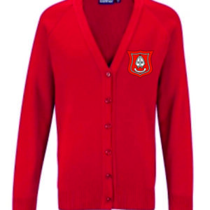 St Blanes Primary School Knitted Cardigan Red