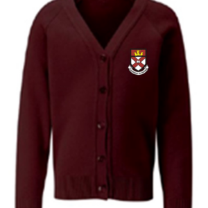 Alloa Academy Knitted Cardigan Maroon