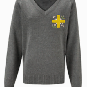 St Anthonys PS V-Neck Knitted Jumper Mid Grey