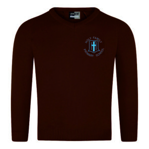 Holy Family PS Kirkintilloch V-Neck Knitted Jumper Brown