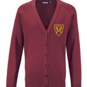 St Bernadettes PS Knitted Cardigan Maroon