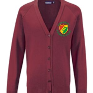 Garrowhill PS Knitted Cardigan Maroon