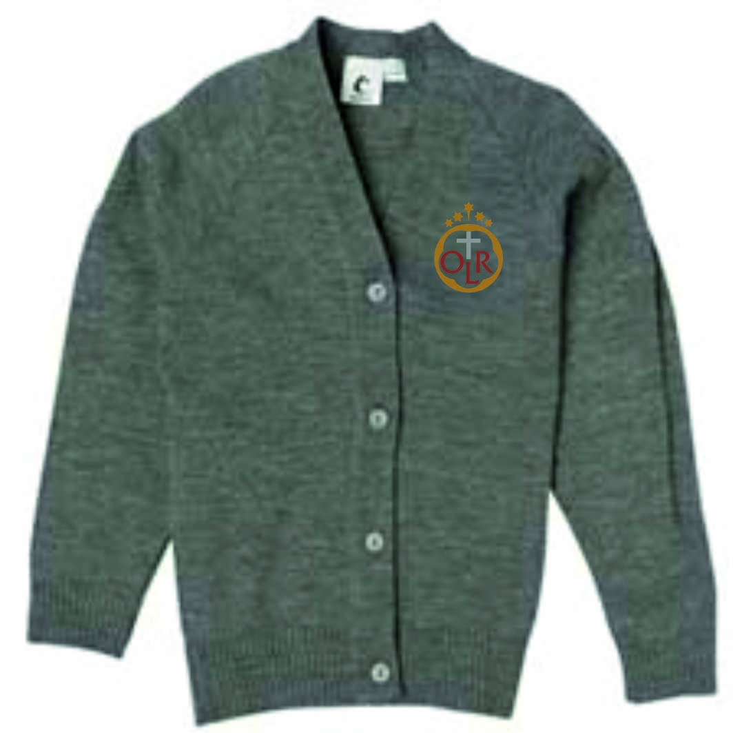 Our Lady of the Rosary PS Knitted Cardigan Mid Grey
