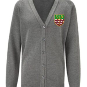 St Barbara's PS Knitted Cardigan Mid Grey