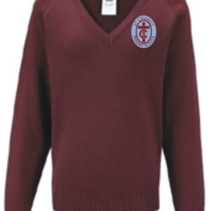 St Charles PS V-Neck Knitted Jumper Maroon