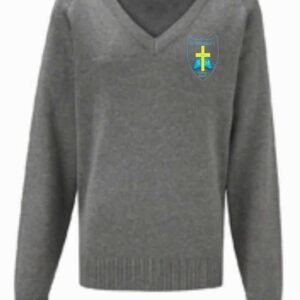 St Marnocks PS Mid Grey Knitted V-Neck Jumper