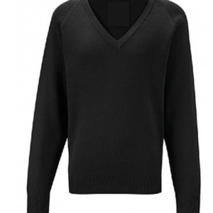 Dunblane High School Knitted Black Jumper Vneck