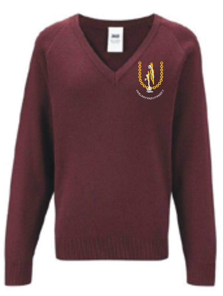 Our Lady & St Annes PS V-Neck Knitted Jumper Maroon