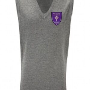 St John's Academy PS Knitted Slipover Mid Grey