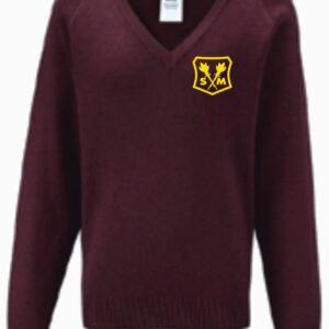St Marthas PS V-Neck Knitted Jumper Maroon