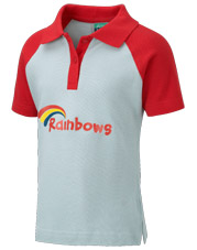 Rainbows Poloshirt Sky/Red