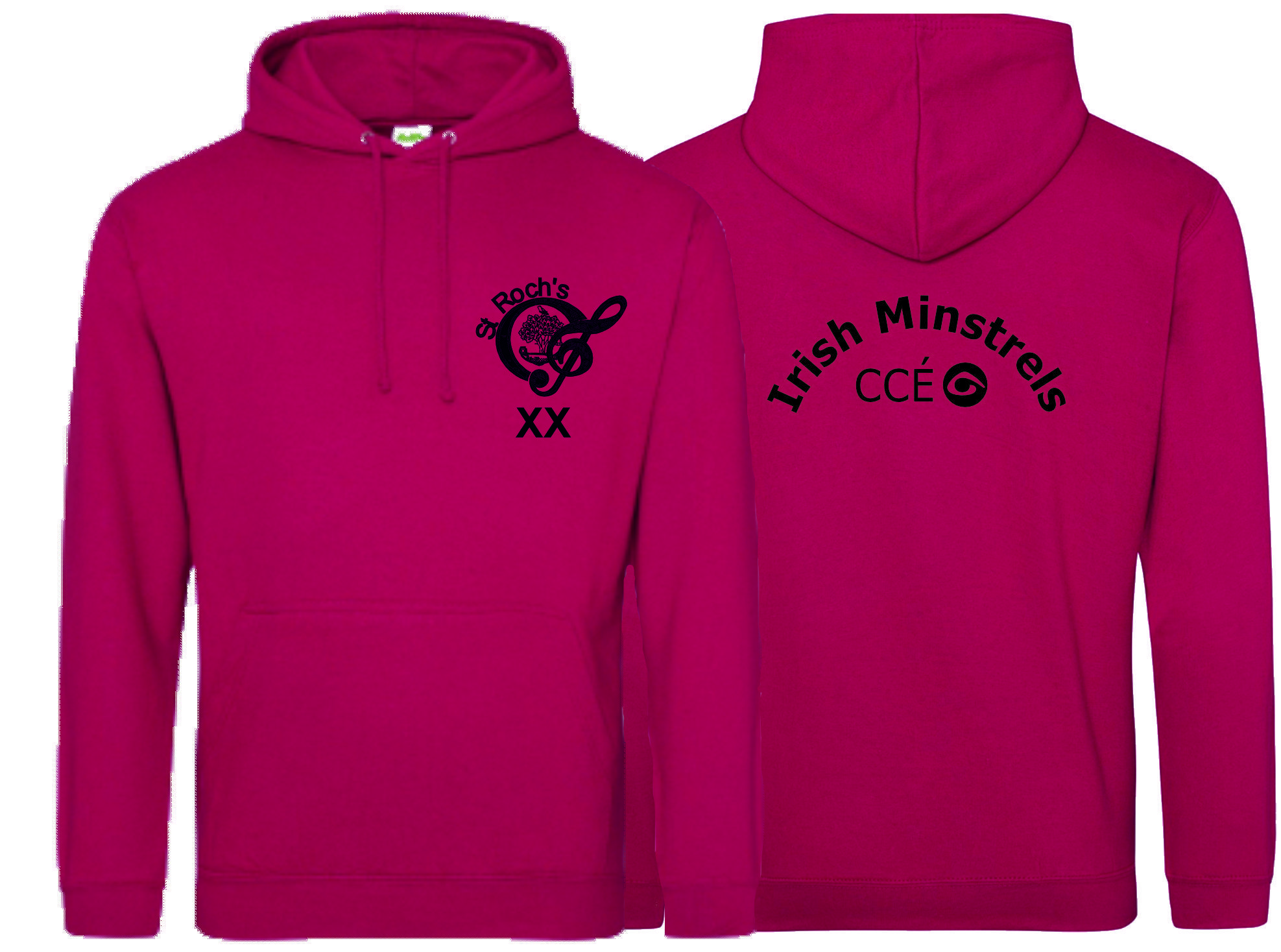 St Roch's Band Adults Red Hot Chilli Hoodie With Initials