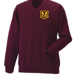 St Marthas PS V Neck Sweat Burgundy