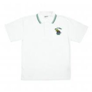 Mill O Forest PS White Poloshirt with Green Trim